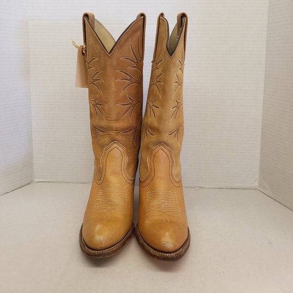 Frye Shoes Vintage Leather Tan Tall Western Style Frye Ladies